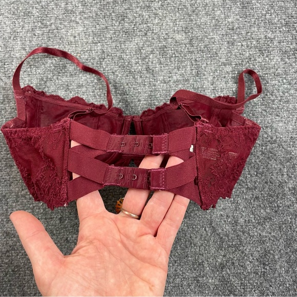 FREE PEOPLE Women’s Maroon Lace Underwire Bra size: 34C - Picture 3 of 6